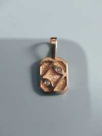 Pandantiv/medalion aur 18 kt cu diamante naturale