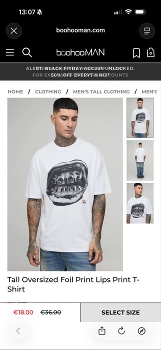 Tricou Alb Oversize cu Model, Barbati, Marimea M