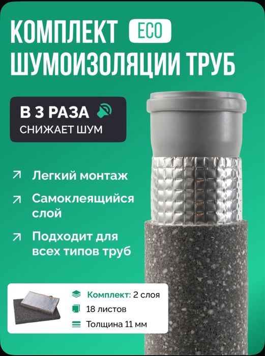 Шумоизоляция для канализационных труб