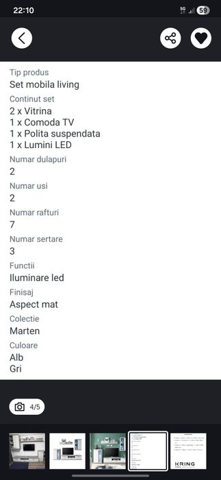 Mobila living arata ca noua