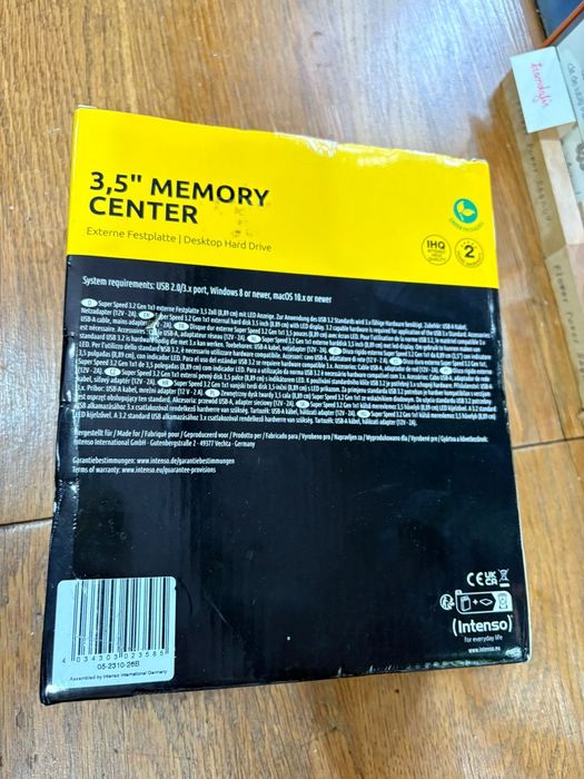 Hard disk extern Intenso MemoryCenter 8TB 3.5 inch USB 3.0 Black