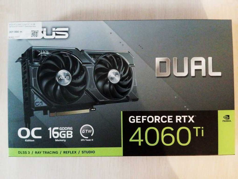 Новая ASUS RTX 4060 Ti 16 GB (OC version, 2 года гарантии)