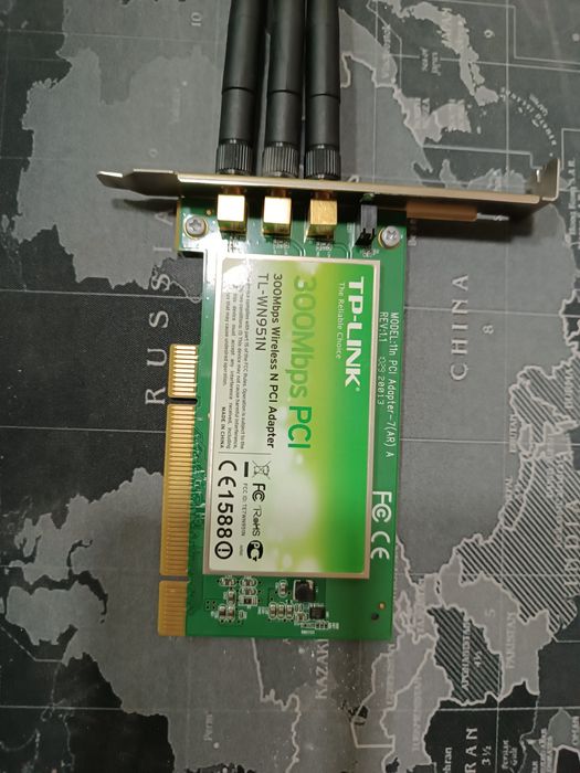 Wi-Fi адаптер PCI TP-Link TL-WN951N (300 Мбит/с, 3 антенны)