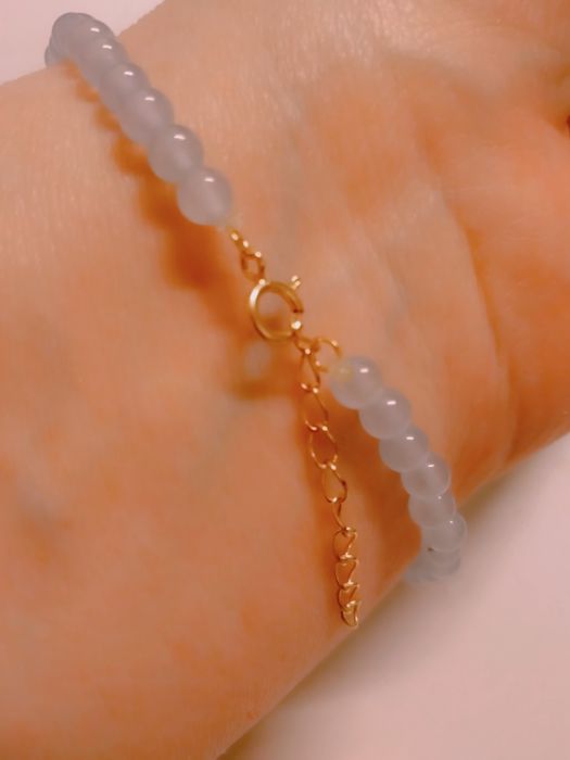 Brățară argint, placată aur, calcedonie