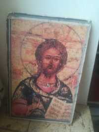 Icoana pe travertin, Isus. Replica bizantina.