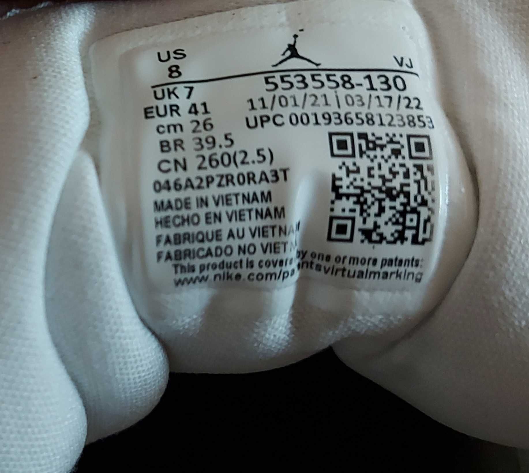 Nike Air Jordan 1, 41 номер 26см стелка,унисекс , Low модел оригинал