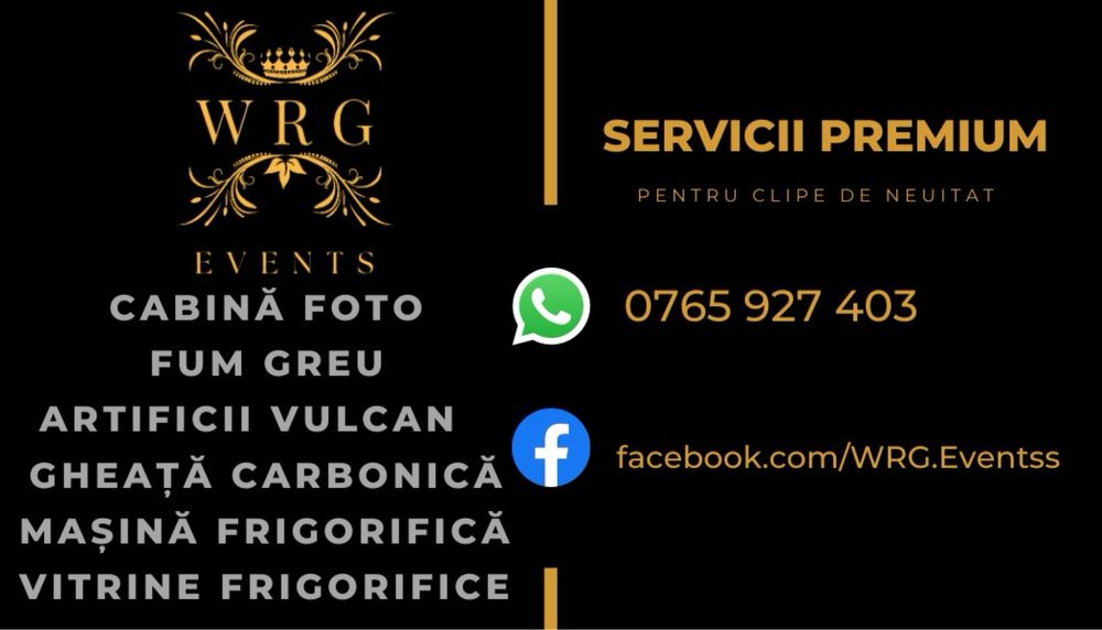 Wrg events/ cabina foto/fum greu/ masina frigorifica