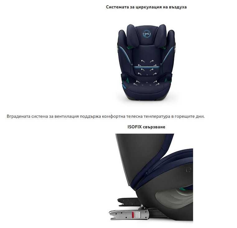 Стол за кола Cybex Solution S2 i-Fix (100-150 см; Тегло: 15-50 кг)