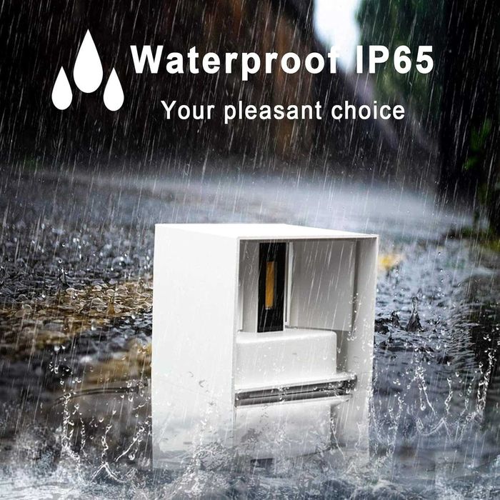 2 броя модерни LED стенни аплици 12W IP65 4000K регулируеми