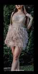 Rochie stil Nadare cu pene si pietre