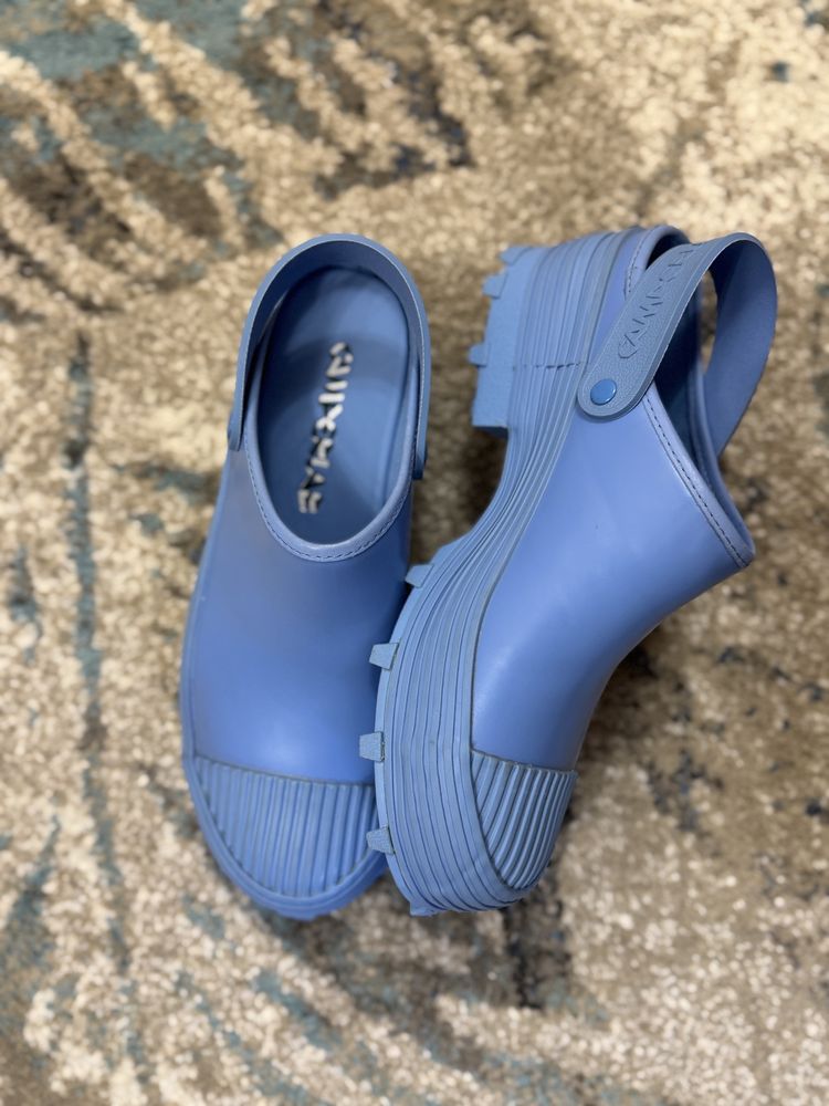 Saboți traktori din piele bordeaux CamperLab, mărime 40, unisex.