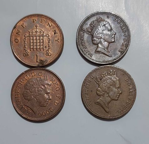 Vând 4 monede 1 One Penny ani 1989, 1996, 2004, 2006.