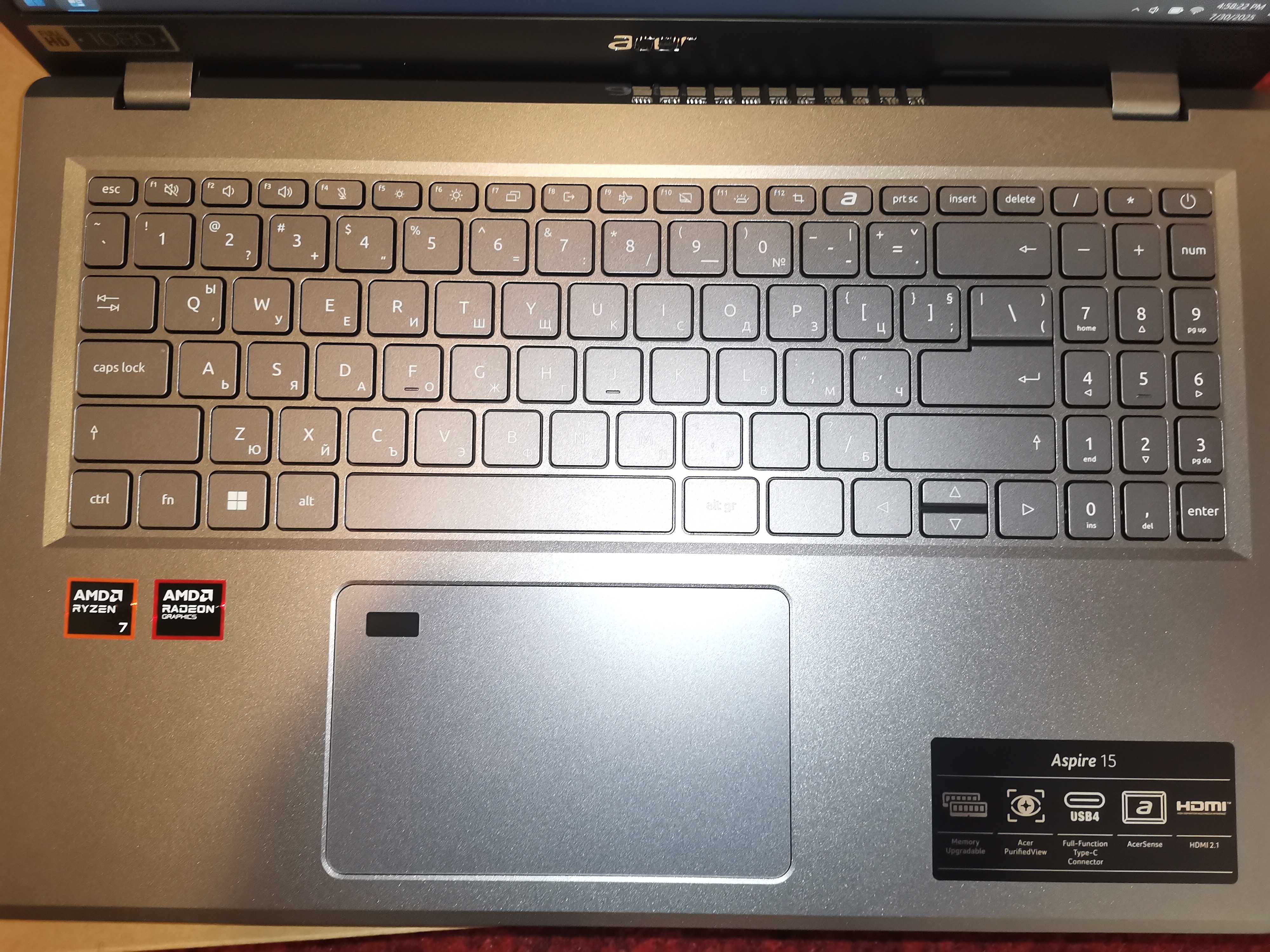 Нов лаптоп (8-ядрен, DDR5) Acer Aspire A15-41M-R44Z (18м гаранция)!