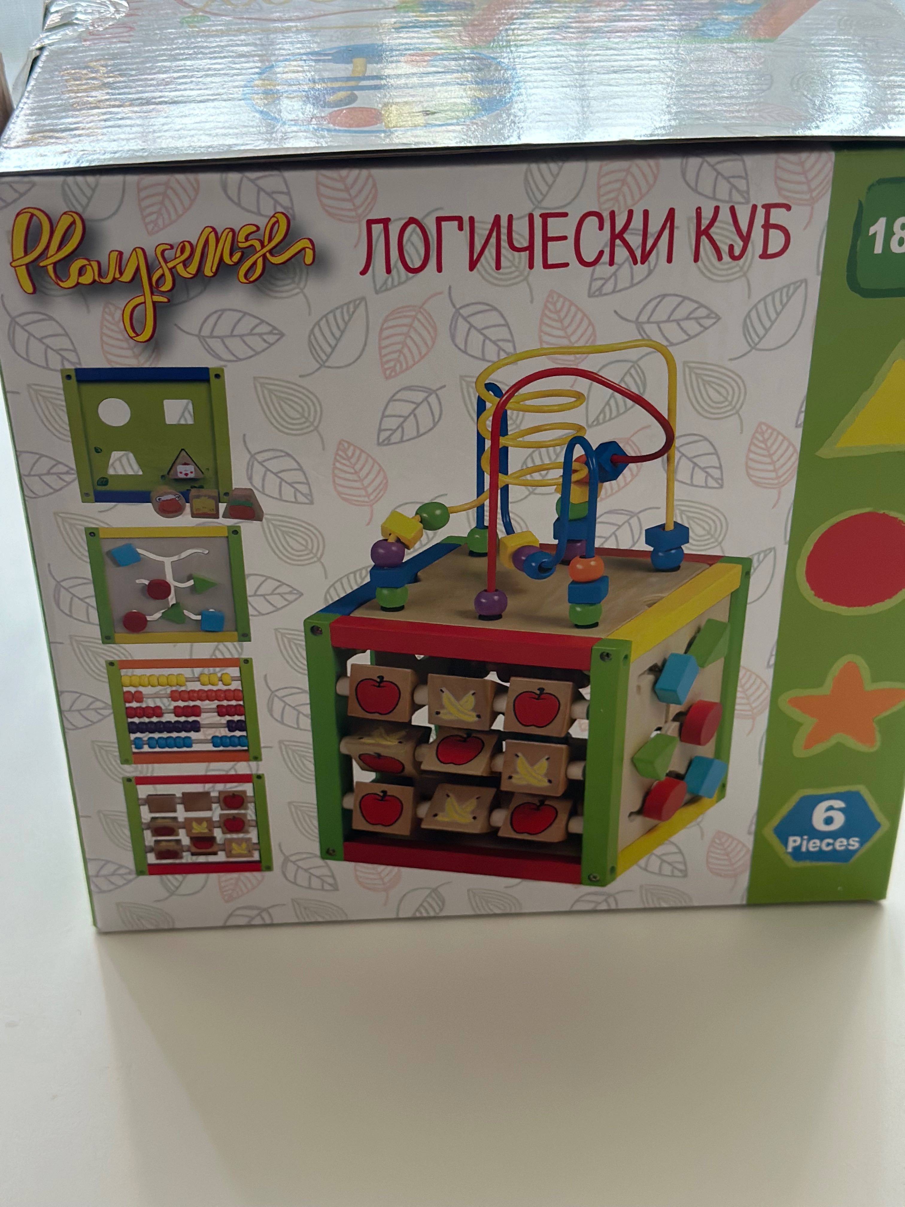 Дървен дидактически куб Playsense