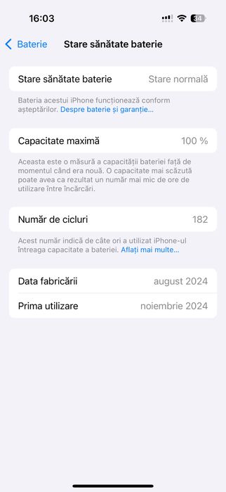 Telefon mobil Apple iPhone 16 Pro, 128GB, 5G, Natural Titanium
