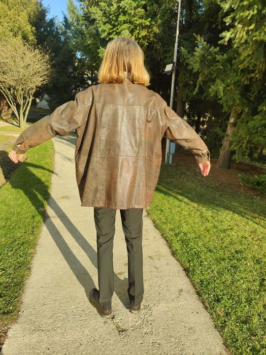 Geaca piele naturala vitel barbati Maro 2XL - XXL -3XL-4XL 56-58  NOUA