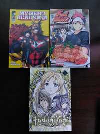 my hero academia, food wars, fushigi yûgi Manga