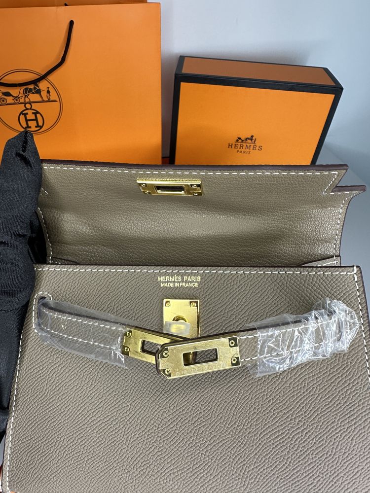 Geanta de lux HERMES Kelly mini 19 20 cm piele naturala 100% cadou