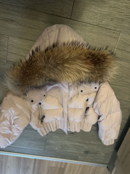Зимно яке с яка от естествен косъм лисица намалено