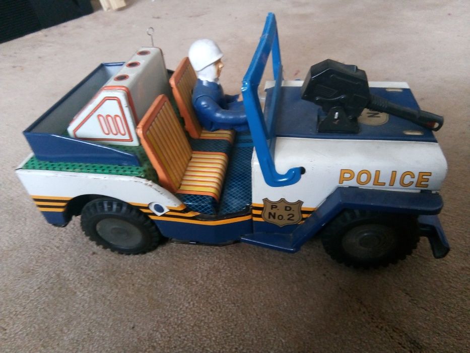 Vintage Japanese POLICE P. D. No. 2 JEEP TIN TOY