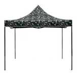 Pavilion cort pliabil 3 m x 3 m camuflaj bej negru verde albastru alb