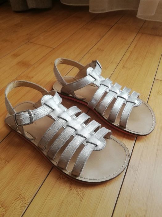 Sandale fete piele naturala argintii mărimea 34 sau 22 cm Boden