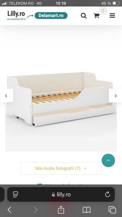 Pat copii 160x80 cu animalute