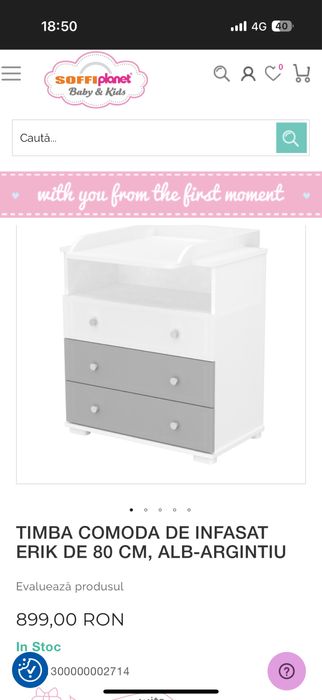 Vand comoda cu masa de infasat noua!