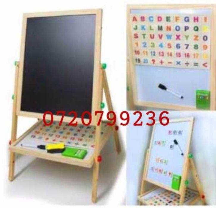 Tabla magnetica pentru copii,cu 2 fete,reglabila