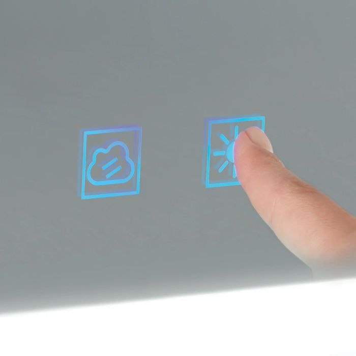 Огледало за баня с Трицветна LED подсветка и Функция против запотяване