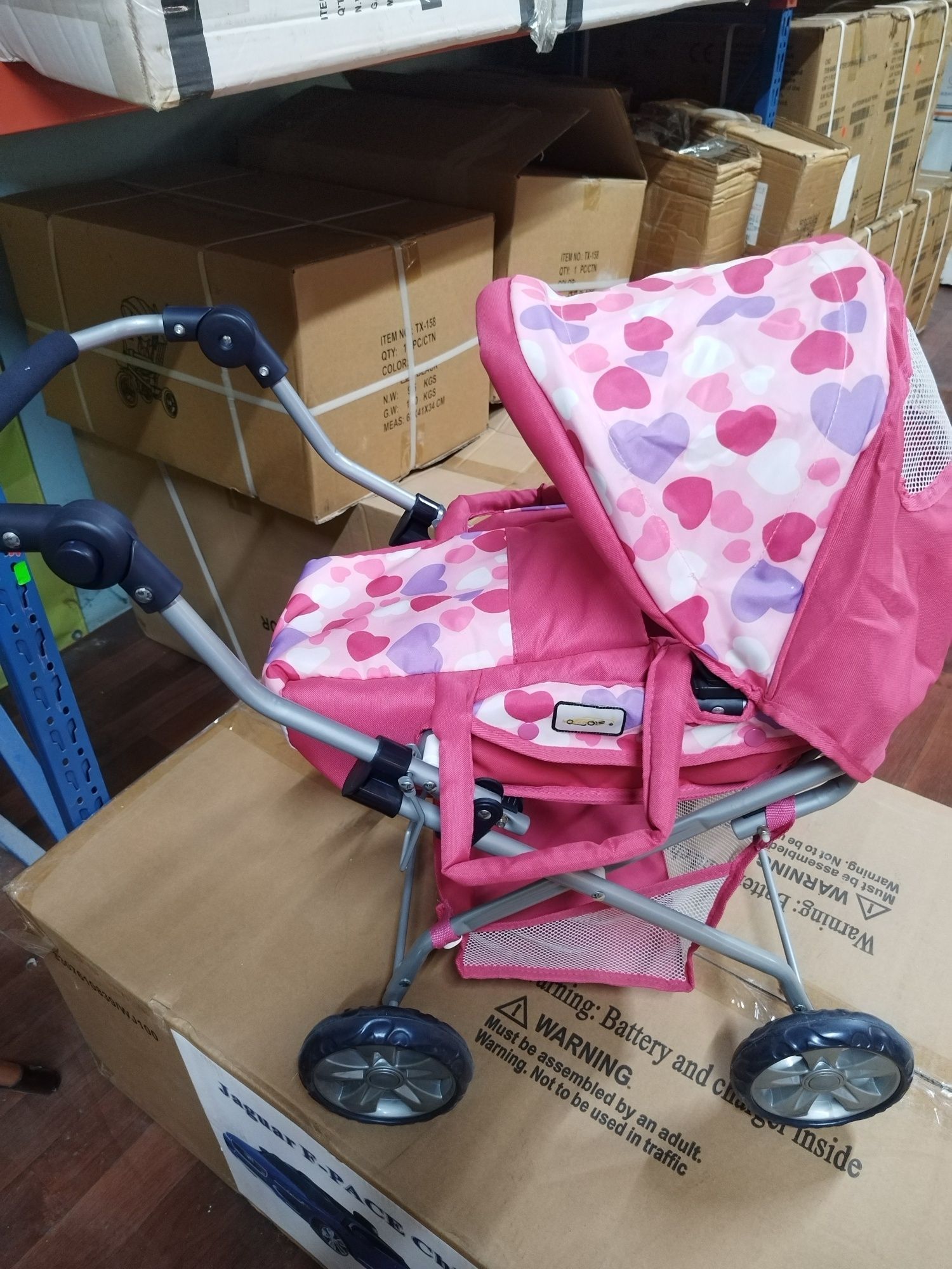 Детска количка за кукли, за деца над 2 години, налична в розов цвят