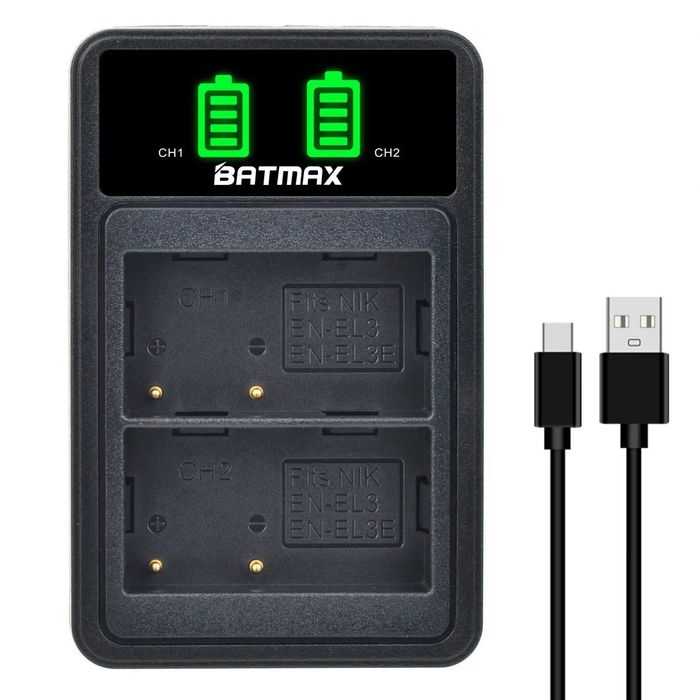Set 2 acumulatori EN-EL3 + incarcator Nikon D300 D700 D70S D80 D90 D50