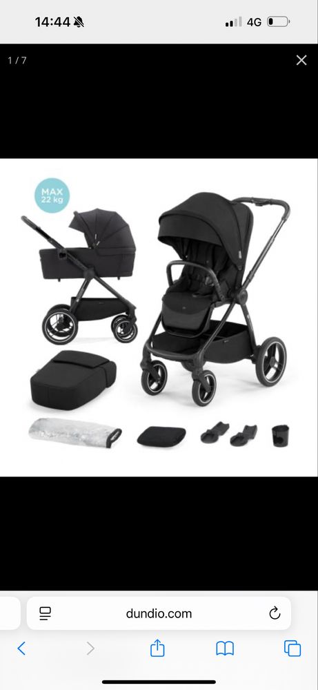 Бебешка количка Kinderkraft NEA 2в1 NEA, Midnight Black