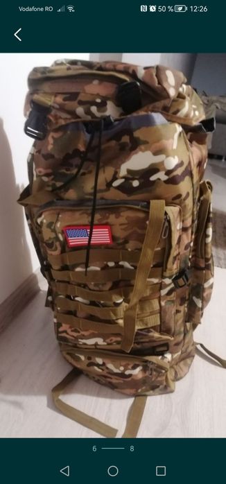 Rucsac camuflaj de munte de capacitate mare 80l, impermeabil, nou.