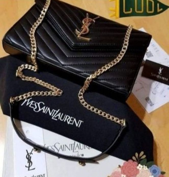 Geanta piele naturala Ysl,tip plic,model 2vin 1,card,cutie,certificat