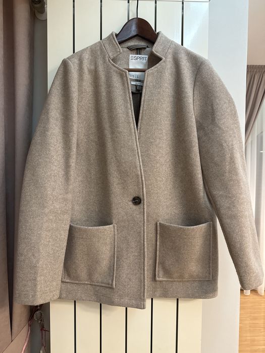 Palton damă ESPRIT – elegant, bej, cu lână, ca nou