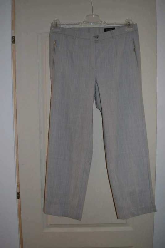 Pantaloni drepti dama, gri, talie 88 cm, XL-XXL.