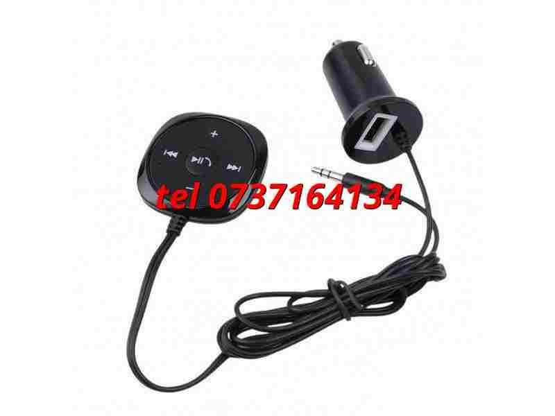 Car Kit Bluetooth Fara Fir Aux Mufa Jack 35mm Cu Bricheta Si 2 X Usb