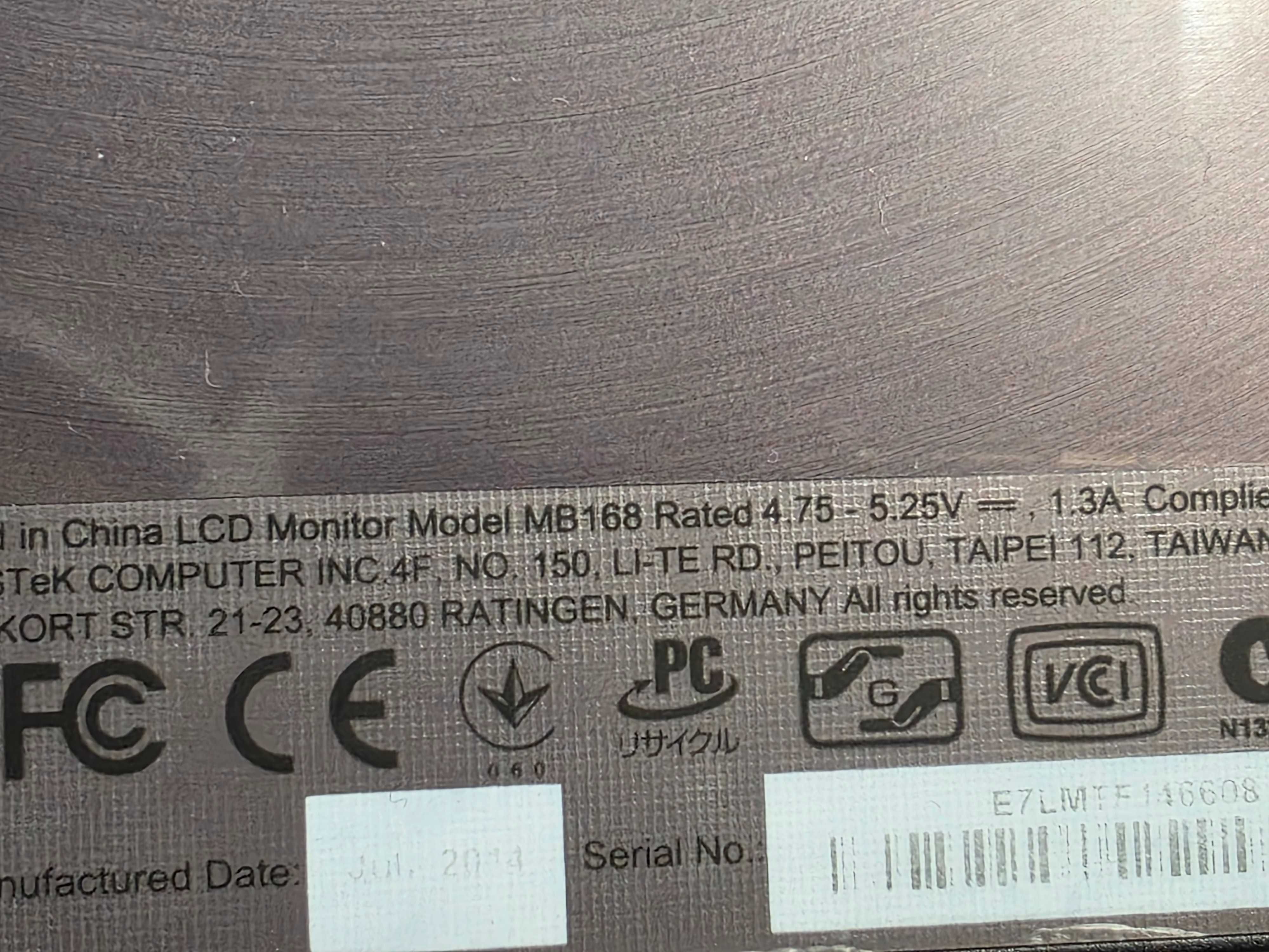 Monitor portabil LED Asus MB168 15.6 inch fullhd