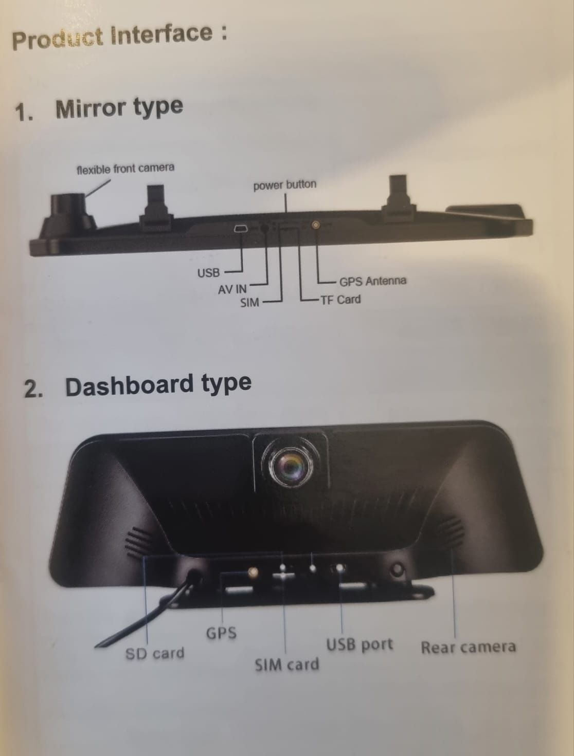 Oglinda retrovizoare+navigatie+camera fata/spate 1080P