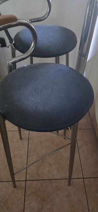 Scaun de bar din inox si lemn