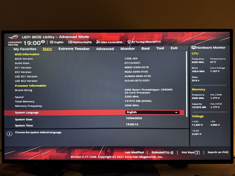 PC Gaming/Workstation - AMD THREADRIPPER 2990WX, 32 Core, RAM 128GB