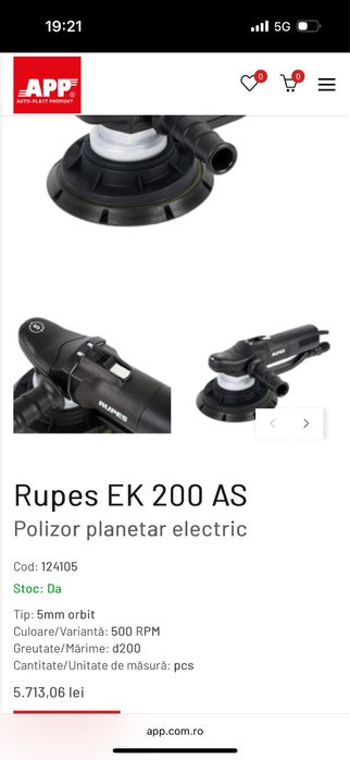 Slefuitor orbital Rupes EK 200 AS nu Mirca Festool