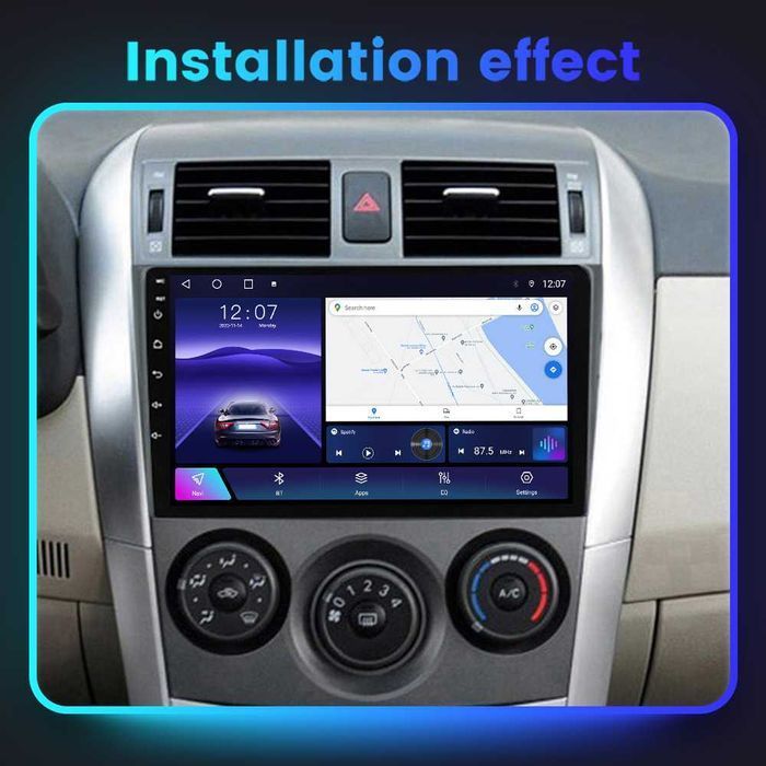 Navigatie Android 14 TOYOTA COROLLA 2006-2013 1/8 Gb CarPlay + CAMERA