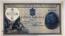 bancnota 5000 lei an 1940 emisa de BRADBURY WILKINSON & C9 LD ENGLAND.