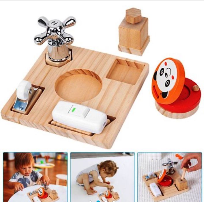 Дървен Монтесори Бизиборд