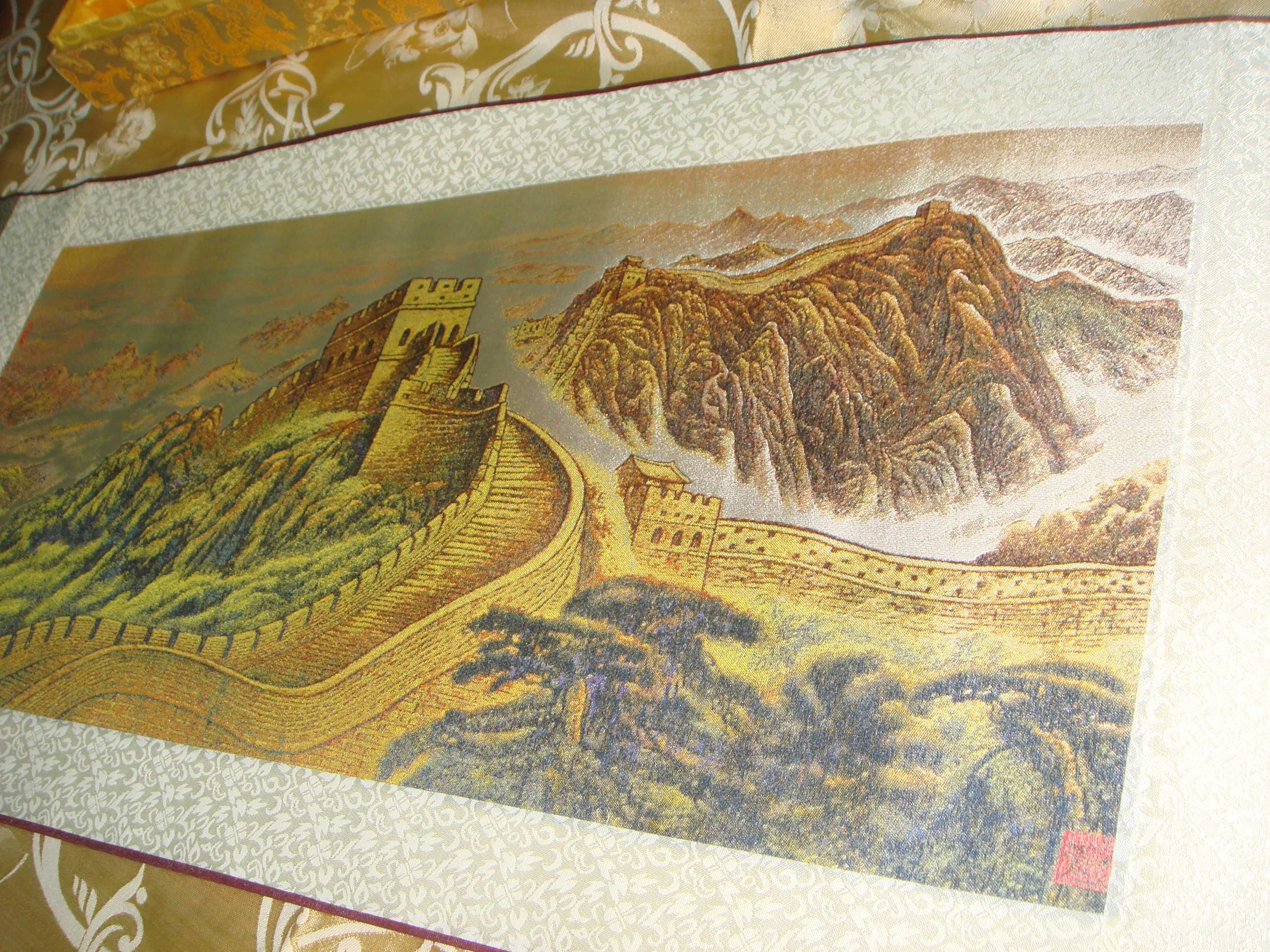 Гобелен шелк 1 метр 30см  Китайская стена Новый Шелковая коробка