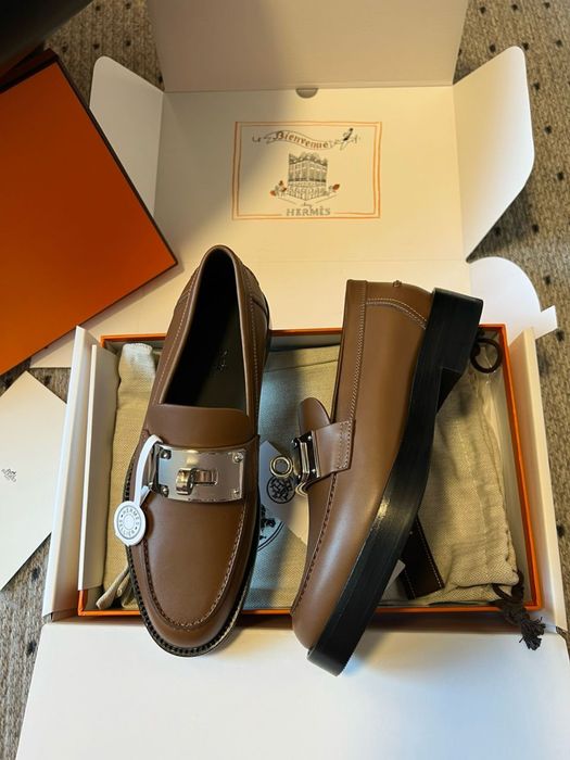 Hermes loafers обувки кафяви чисто нови