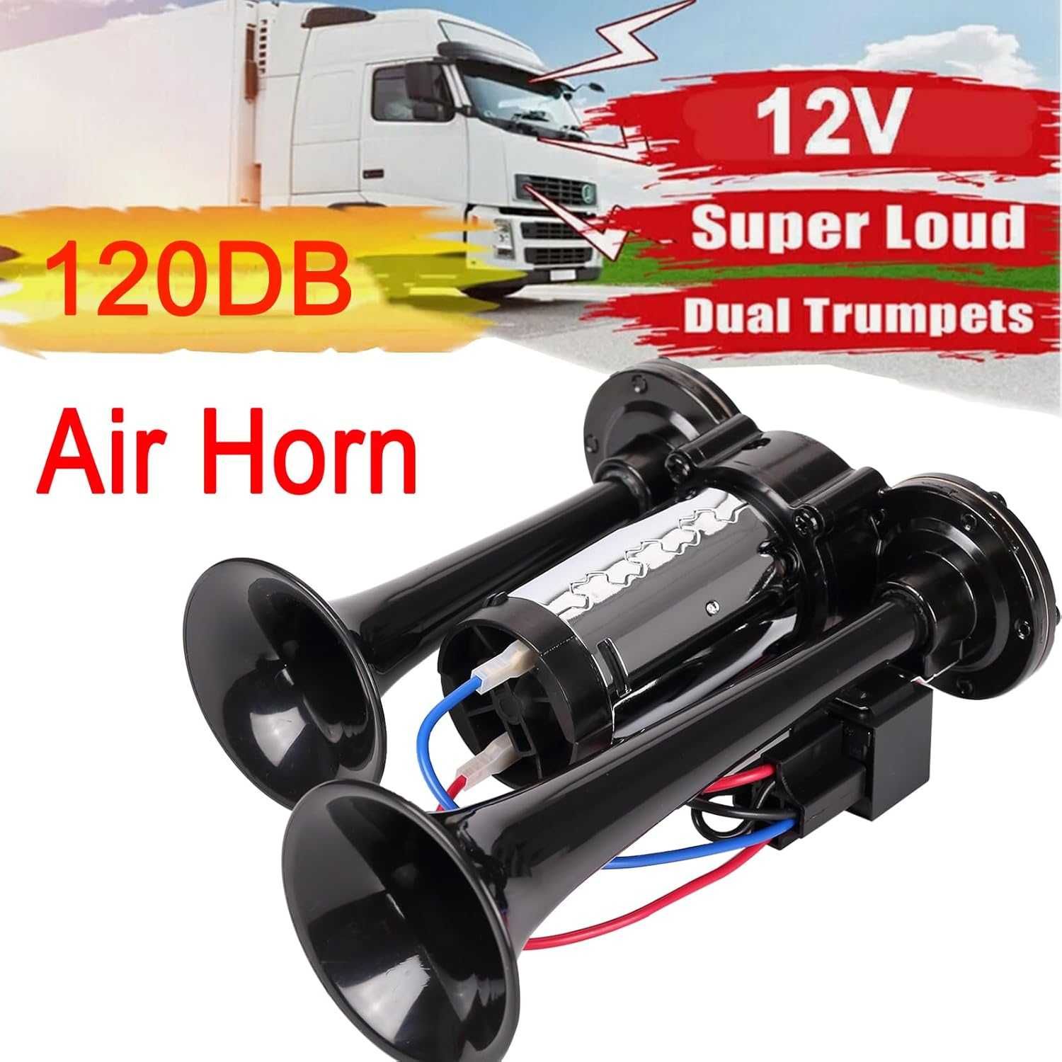 12V Електрическа тромба с компресор за Бусове Камиони Коли Трактор