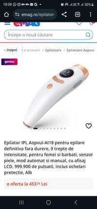 Epilator IPL Aopvui-AI18 pentru epilare definitiva fara durere, 9 trep